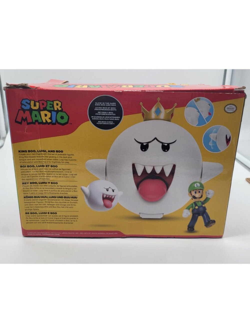 Jakks SUPER MARIO Luigi w/Glow in the dark BOO KING BOO (BOX WEAR) Action Figure - Picture 3 of 10